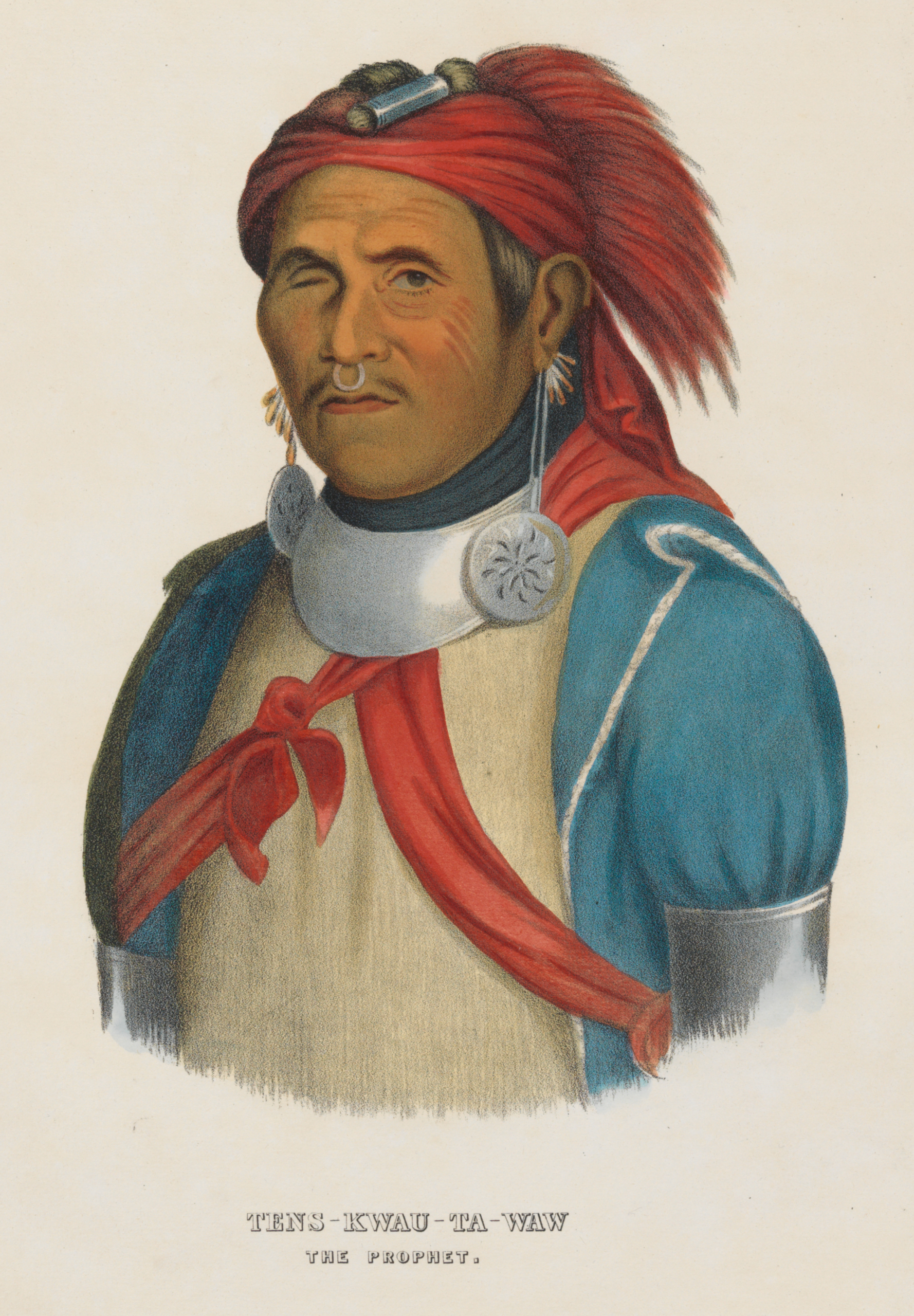 Colored drawing of a Native man.