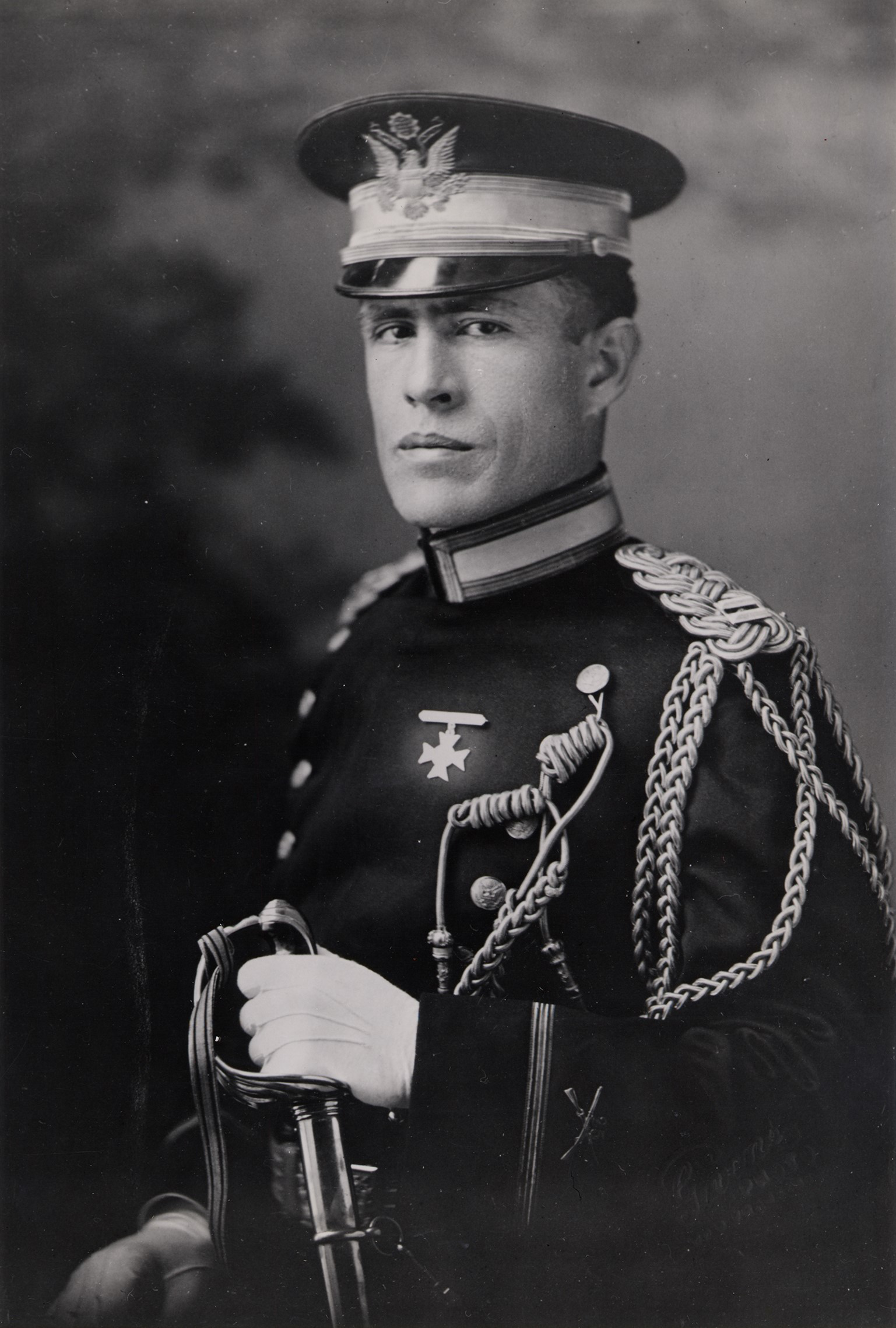 Black and white portrait photograph of Clarence Tinker in military uniform.